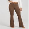 ODODOS Women's Crossover Flared Yoga Pants Cloud Feeling Soft High Waist Bootcut Leggings with Back Pocket - 32" Inseam, Brunette, Medium view 2