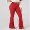 ODODOS Women's Crossover Flared Yoga Pants Cloud Feeling Soft High Waist Bootcut Leggings with Back Pocket - 30" Inseam, Red, Large view 2