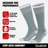 GoWith Unisex Knee High Compression Socks, 15-20 mmHg Rayon Made From Bamboo Socks, Breathable Travel Socks for Men & Women, White, Large, 2 Pair Mod: 3596 view 4