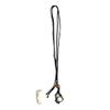 VIE Dark Blue Macrame Necklace, White Agate Tumbled, with White Agate Rough Cut view 1
