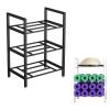 ZAQYCM Black Yoga Mat Holder System Workout Equipment Organizer, Fitness Exercise Half Balance Trainer Commercial Storage Rack, 3 5 7 Shelf Sports Equipment Display Stand (Size : 3-Tier) view 1