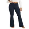 ODODOS Women's Crossover Flared Yoga Pants Cloud Feeling Soft High Waist Bootcut Leggings with Back Pocket - 32" Inseam, Deep Navy, Large view 1