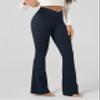 ODODOS Women's Crossover Flared Yoga Pants Cloud Feeling Soft High Waist Bootcut Leggings with Back Pocket - 32" Inseam, Deep Navy, Large view 2