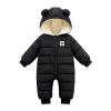 KAGAYD Infant Toddler Snowsuit Cute Baby Bear Suit Newborn Winter Coat Warm Hooded Jumpsuit for Boys (Black, 12-18 Months) view 1