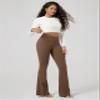 ODODOS Women's Crossover Flared Yoga Pants Cloud Feeling Soft High Waist Bootcut Leggings with Back Pocket - 30" Inseam, Brunette, Small view 4