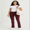 ODODOS Cloud Feeling Straight Leg Pants with Back Pocket for Women, High Waist Casual Lounge Yoga Pants, 28" Inseam, Burgundy, Medium view 2