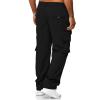 Mens Cargo Pants, Men's Sports Casual Jogging Trousers Lightweight Hiking Work Pants Outdoor for Men Y2K Pants Tactical with Belt Khaki Pants Baggy Kaki Pants (XL, Black) view 3