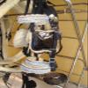 Driving Harness for a Double Horse Cart in Black Patent Nylon with Fur Padding and Shiny Rhinestone Decorations on Browband and Noseband (Full) view 3