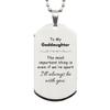 To My Goddaughter Gifts, Even if we're apart i'll always be with you, Keepsake Silver Dog Tag For Goddaughter, Birthday Christmas New Gifts For Goddaughter view 1