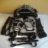 Double Horsecart | Black Nylon Double Horse Cart Driving Harness | Patent Nylon Harness with White Piping (Cob) view 1