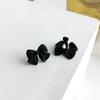 Black Clip On Earrings for Women Bow Tie Earrings Non Piercing Jewelry view 3