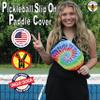 BeeJos Spirl Tie-Dye: Premium Slip-On Pickleball Paddle Cover-Fits Standard Size Paddles-Zipperless (Paddle not Included) Handmade in USA (Rainbow) view 2
