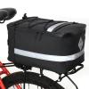 Jauarta Rear Bike Rack Bag 15L Waterproof Electric Bike Saddle Bag Cycling Trunk Carrier for Outdoor Black view 4