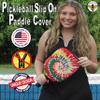 BeeJos Spirl Tie-Dye: Premium Slip-On Pickleball Paddle Cover-Fits Standard Size Paddles-Zipperless (Paddle not Included) Handmade in USA (Rasta) view 2