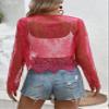 BONDIJ women's jacket Open Front Sheer Lace Jacket jacket for women (Color : Hot Pink, Size : Small) view 2