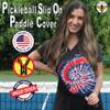 BeeJos Spirl Tie-Dye: Premium Slip-On Pickleball Paddle Cover-Fits Standard Size Paddles-Zipperless (Paddle not Included) Handmade in USA (Red/Blue) view 2
