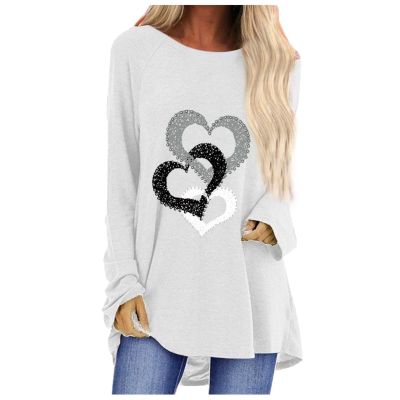 Womens Tunics or Tops to Wear with Leggings Long Sleeve Loose Fit Fall Clothes Crewneck Gradient Comfy Shirts Blouses
