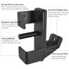 AINAFIX J Hooks for 2" x 2" Power Rack with 5/8" Hole, Rubber Pad J-Hook for Power Cage, Bottom Reinforced Steel J Cups for Squat Rack, Heavy Duty Barbell Holder, Black view 3