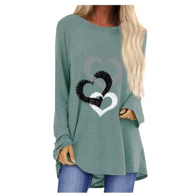 Womens Tunics or Tops to Wear with Leggings Long Sleeve Loose Fit Fall Clothes Crewneck Gradient Comfy Shirts Blouses