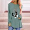 Womens Tunics or Tops to Wear with Leggings Long Sleeve Loose Fit Fall Clothes Crewneck Gradient Comfy Shirts Blouses view 2