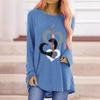 Womens Tunics or Tops to Wear with Leggings Long Sleeve Loose Fit Fall Clothes Crewneck Gradient Comfy Shirts Blouses view 2