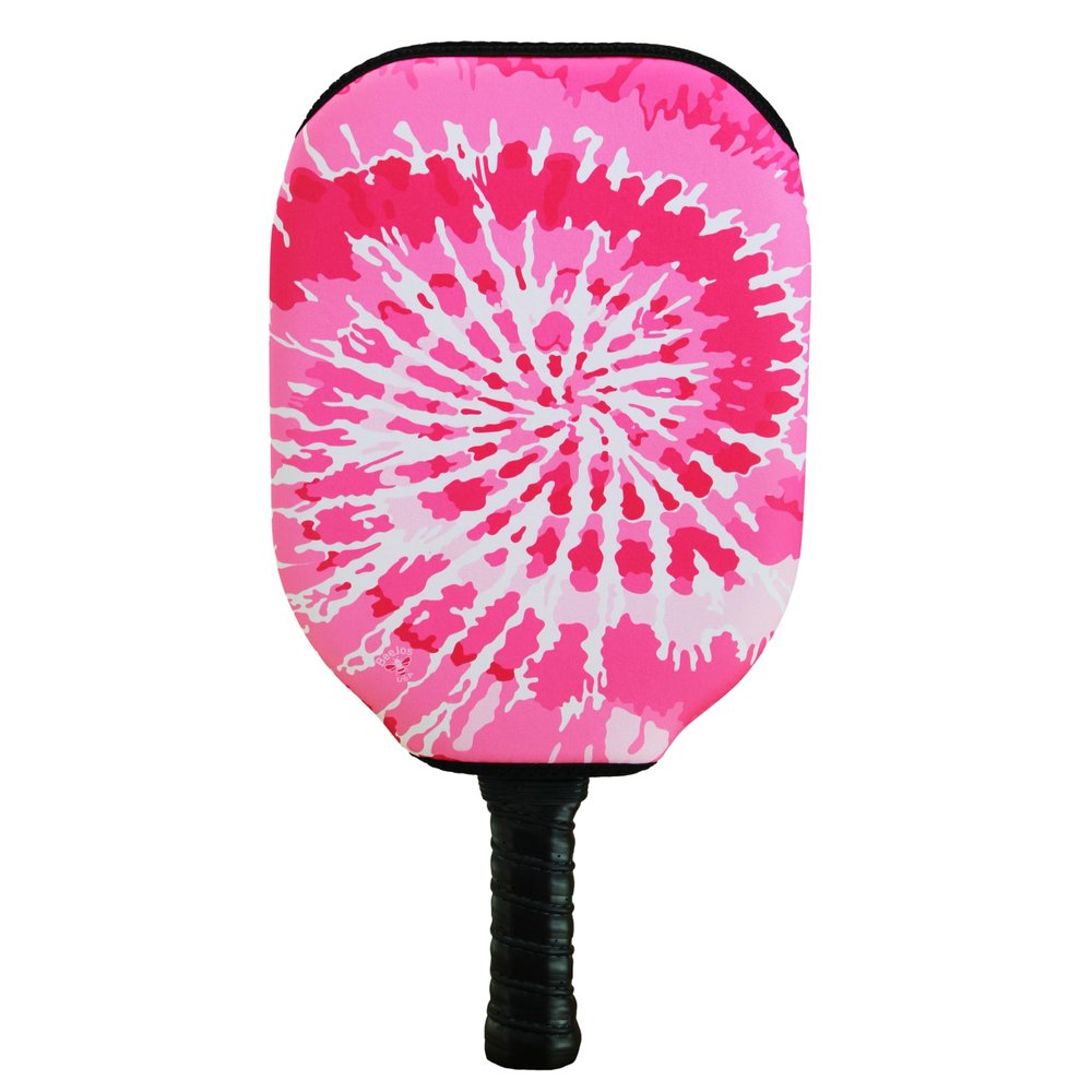 BeeJos Spirl Tie-Dye: Premium Slip-On Pickleball Paddle Cover-Fits Standard Size Paddles-Zipperless (Paddle not Included) Handmade in USA (Pink)