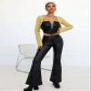 women's jacket Solid Ripped Crop Bolero jacket for women (Color : Yellow, Size : X-Small) view 3