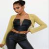 women's jacket Solid Ripped Crop Bolero jacket for women (Color : Yellow, Size : X-Small) view 4