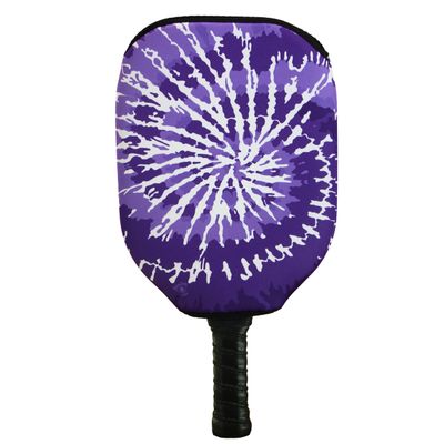 BeeJos Spirl Tie-Dye: Premium Slip-On Pickleball Paddle Cover-Fits Standard Size Paddles-Zipperless (Paddle not Included) Handmade in USA (Purple)