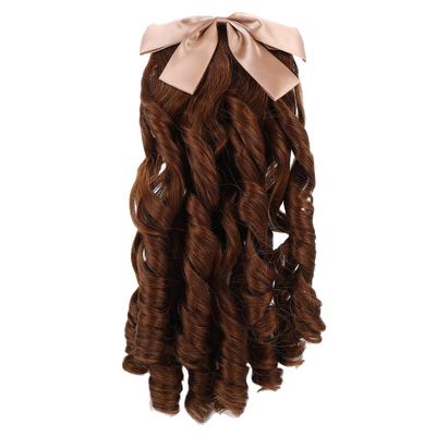 Beavorty Regency Ringlet Ponytail Hairpiece, Spiral Curl Synthetic Half Wig with Bow Romantic Ringlet Baroque Rococo Wig Historical Colonial Lady Costume