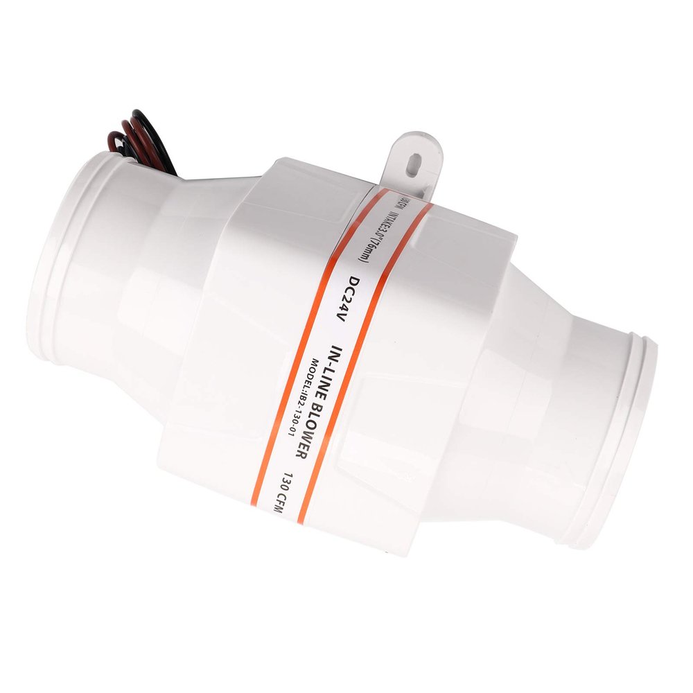 3inch InLine Marine Bilge Air Blower, High Flow Ventilation for Engine Compartment, Galley, Bilge, and Head, 128 CFM Cap
