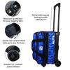 ELITE Basic Double Roller Bowling Ball Bag With Rolling Wheels | Stylish Graffiti-Style Design | Durable Bowling Bags With Ample Storage | Double Bowling Ball Bag (Navy Camo) view 3