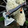 Handmade Viking Axe Hatchet Throwing Axes Chopper Axes Gifts for Men - Wood Working Hand Tool - Viking Gifts - Tomahawk Bearded - Forged High Carbon Steel (Russian Valknut Viking Axes) view 1