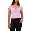 1.STATE Womens Cotton Knot-Font T-Shirt Purple L view 1