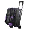 ELITE Basic Double Roller Bowling Ball Bag With Rolling Wheels | Stylish Graffiti-Style Design | Durable Bowling Bags With Ample Storage | Double Bowling Ball Bag (Purple) view 1
