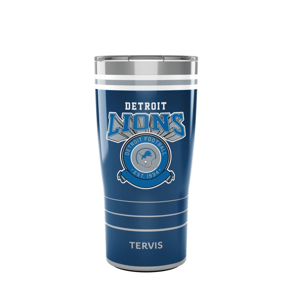Tervis Traveler NFL Detroit Lions - Vintage Triple Insulated Tumbler Travel Cup Keeps Drinks Cold & Hot, 20oz, Stainless Steel
