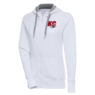 Antigua Women's White Kansas City Chiefs Victory Full-Zip Hoodie
