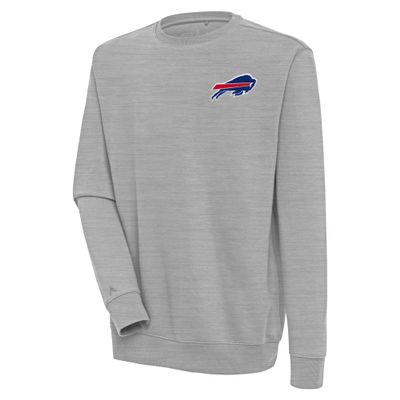 Antigua Men's Heather Gray Buffalo Bills Victory Pullover Sweatshirt