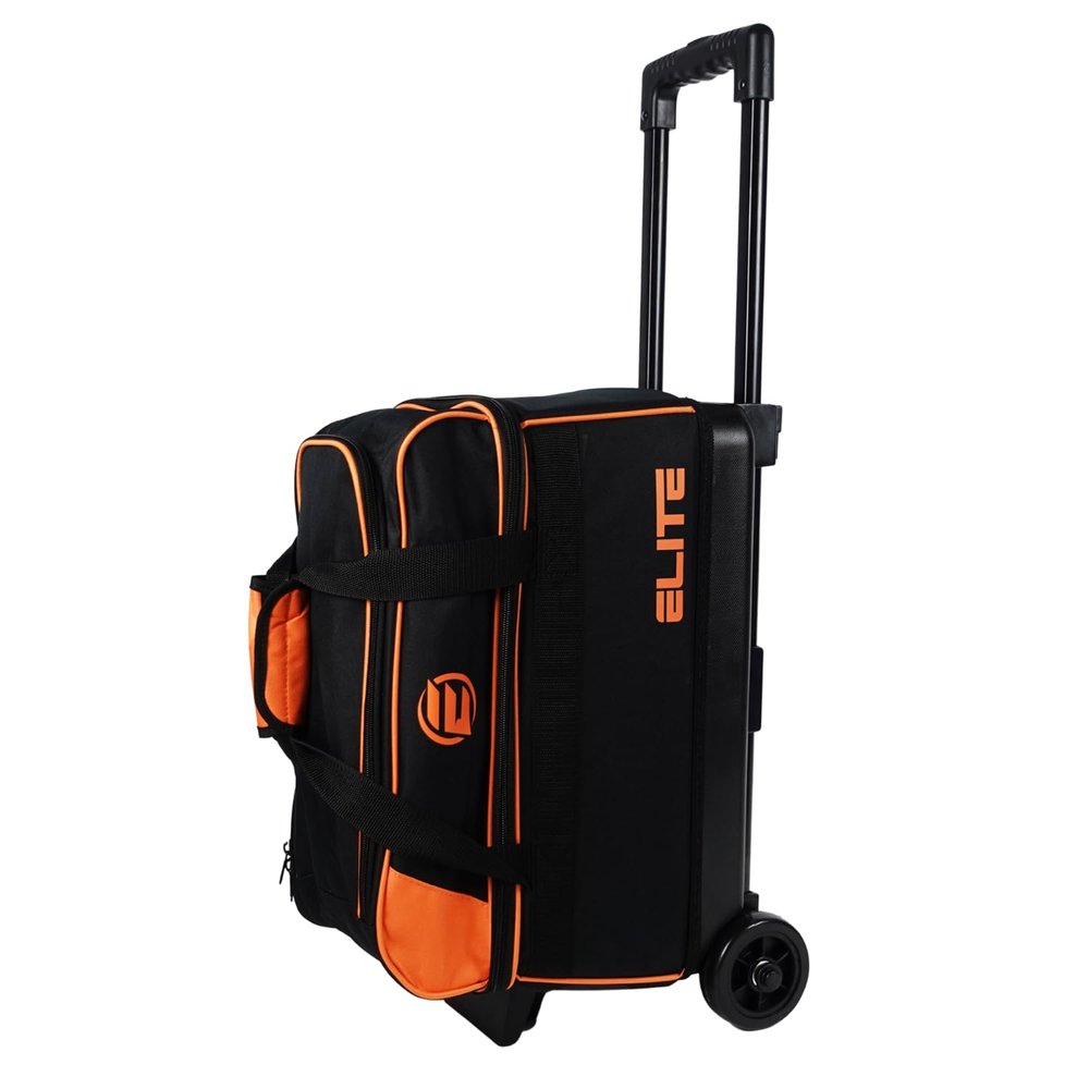 ELITE Basic Double Roller Bowling Ball Bag With Wheels | Graffiti-Style Design | Durable Bowling Bags With Ample Storage | Orange
