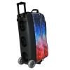 ELITE Basic Triple Roller 3 ball Bowling Bag, Holds 2 Pairs of Bowling Shoes- Multiple Colors Available (Red/White/Blue) view 2