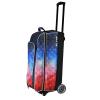 ELITE Basic Triple Roller 3 ball Bowling Bag, Holds 2 Pairs of Bowling Shoes- Multiple Colors Available (Red/White/Blue) view 3