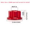 VURETO 2 x M10 Bicycle Wheel Hub Axle Nut, 7075 Aluminum Track Nut with Non-Slip Pattern, Bicycle Wheel Nut Replacement Hub for Front and Rear Bike Wheel (Color : Red) view 2