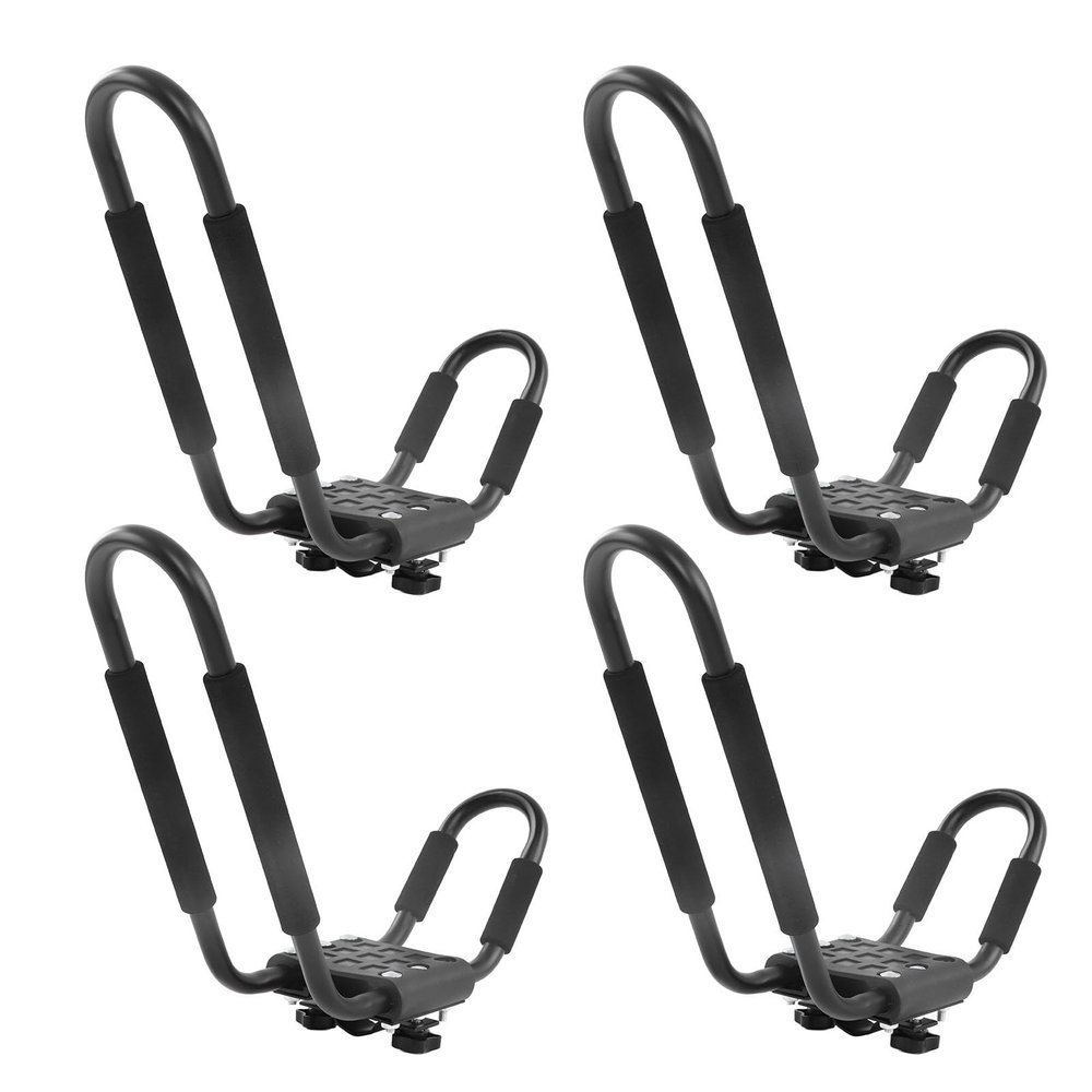 Kayak Roof Top Mount Rack, 2 Pair Foldable Kayak Car Rack Roof Top Mount 68KG 150LBS Load Carrier J Bar Holder for Canoe Paddle Boards Skiboard