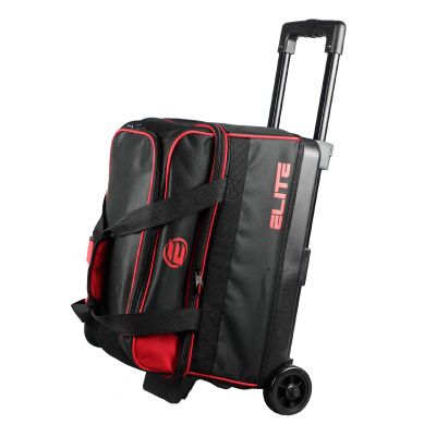 ELITE Basic Double Roller Bowling Ball Bag With Rolling Wheels | Stylish Graffiti-Style Design | Durable Bowling Bags With Ample Storage | Double Bowling Ball Bag (Red)