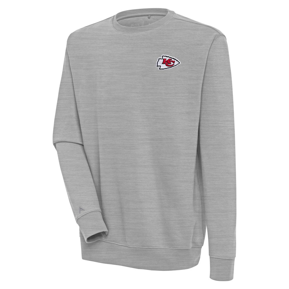 Antigua Men's Heather Gray Kansas City Chiefs Victory Pullover Sweatshirt