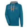 Antigua Men's Teal Jacksonville Jaguars Victory Pullover Hoodie view 1