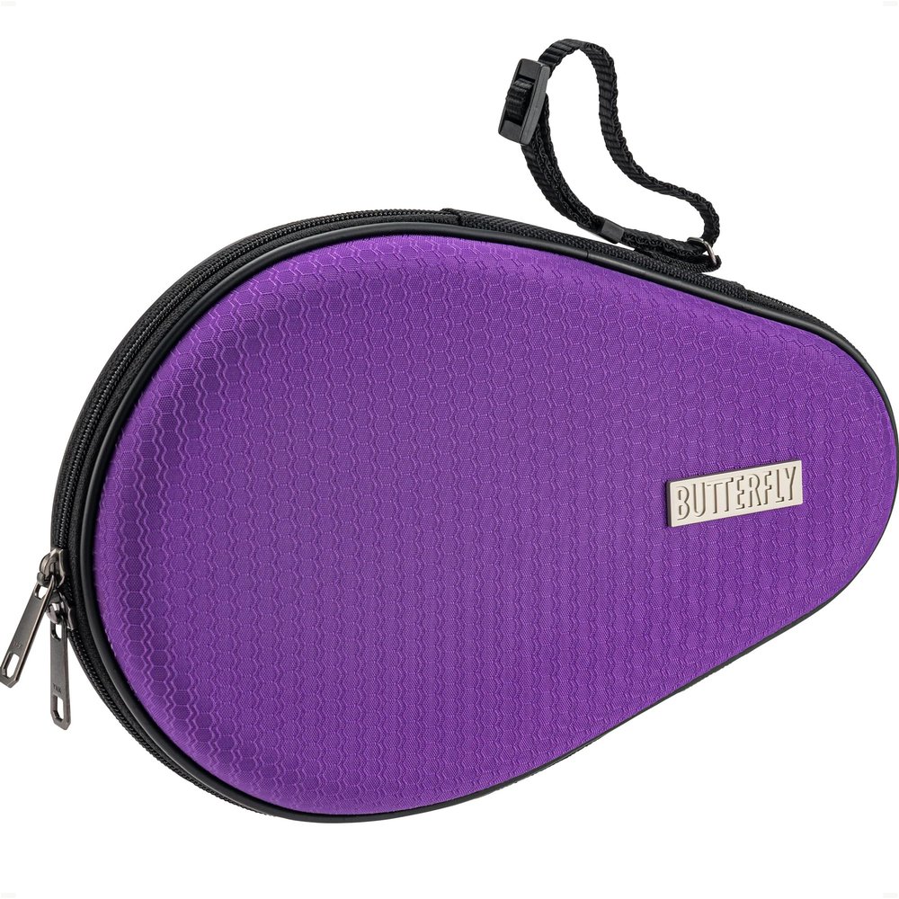 Butterfly Hexagon Hard Full Case | Hard Case with Mesh Net for Paddle Accessory and Zipper Closure | Holds One Table Tennis Paddle | 4 Colors Available (Black, Light Green, Purple, Navy)