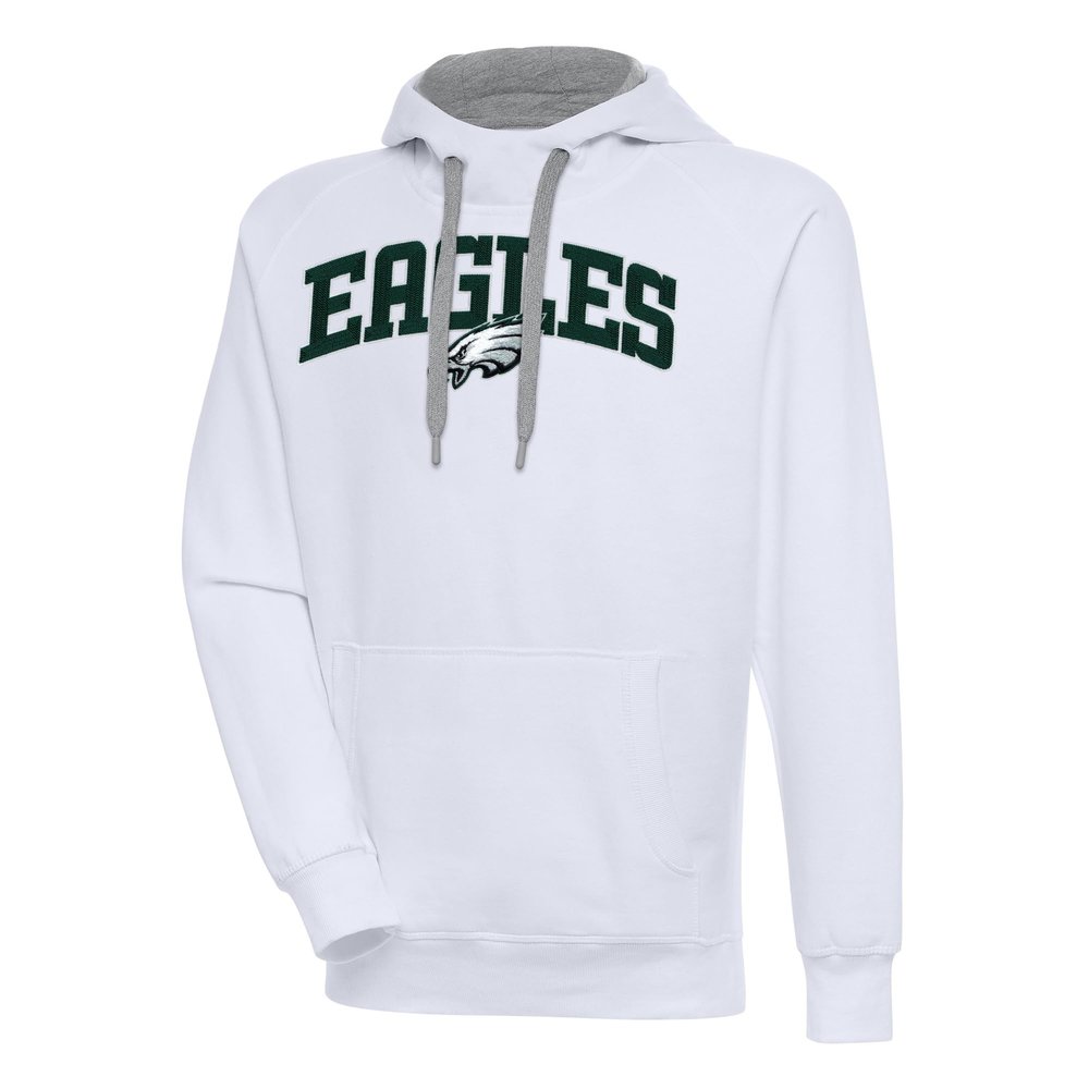 Antigua Men's White Philadelphia Eagles Victory Pullover Hoodie