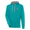 Antigua Men's Aqua Miami Dolphins Victory Pullover Hoodie view 1