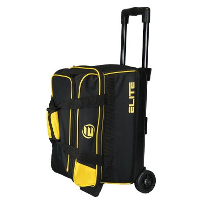 ELITE Basic Double Roller Bowling Ball Bag With Wheels | Stylish Graffiti-Style Design | Durable Bowling Bags With Ample Storage | Yellow
